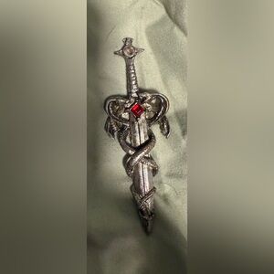 Silver Snake Sword Pendant for Reptile Lovers